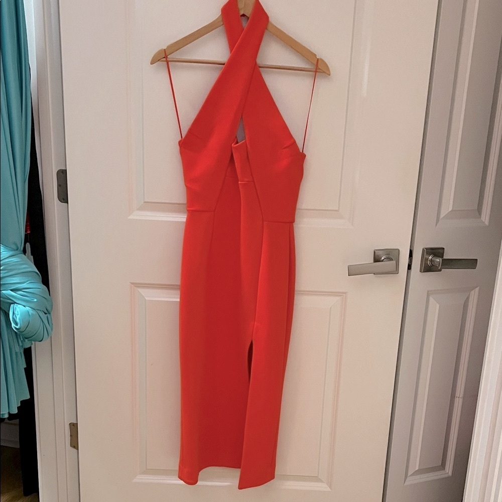 NICHOLAS coral halter Dress